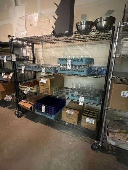 Times 2 - 24" x 60" and 24" x 72" black coated portable racks