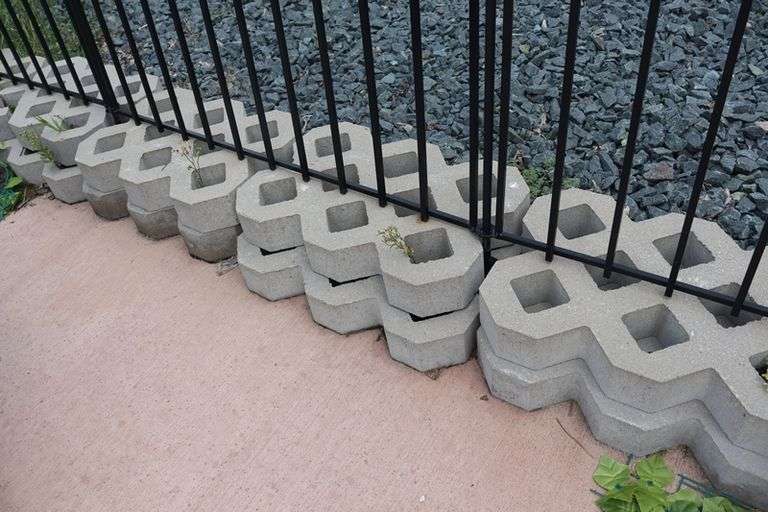 All to go concrete cross hatched decorative concrete pavers (used to hold fence) - good amount
