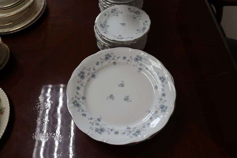 Matching silver edge China