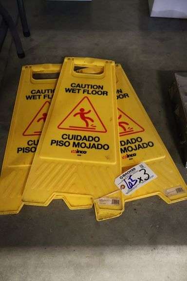 Times 3 - Winco "Wet Floor" signs