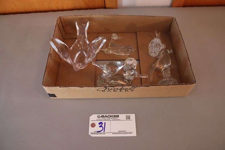 Box to go - ornate animal figurines of clear glass