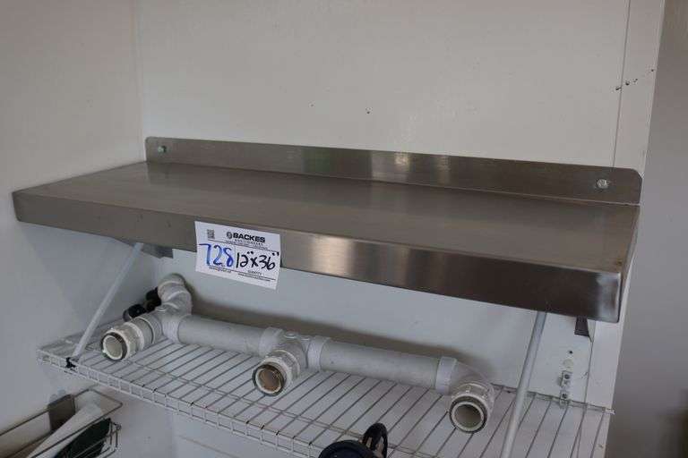 12" x 36" stainless wall mount shelf