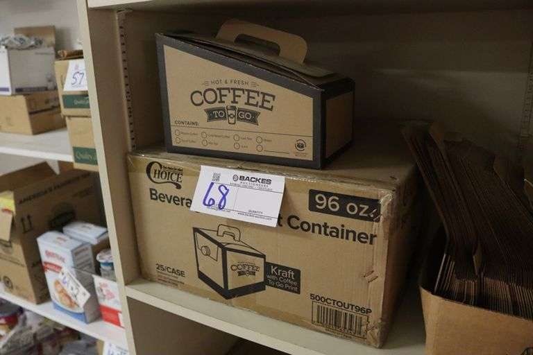 Full case of Choice 96 oz beverage take out containers