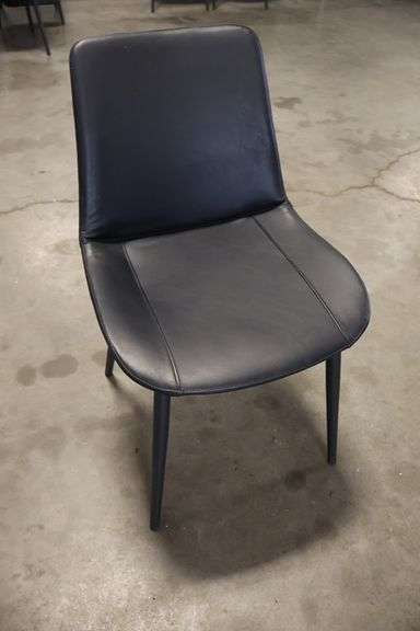 Times 12 - Black metal framed padded black vinyl dining/lounge chairs - supports up to 350# - easy to clean chairs