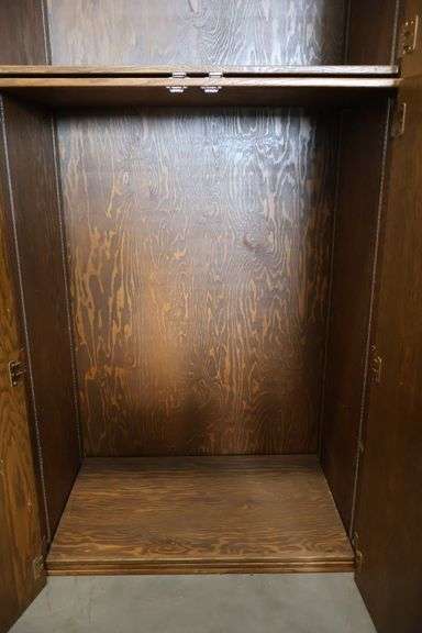 40" x 82" tall x 25" deep wood 4 door cabinet