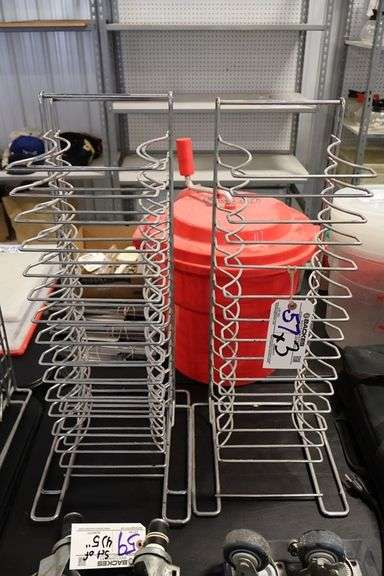 Times 3 - 28" Tall chrome coated pizza pan racks