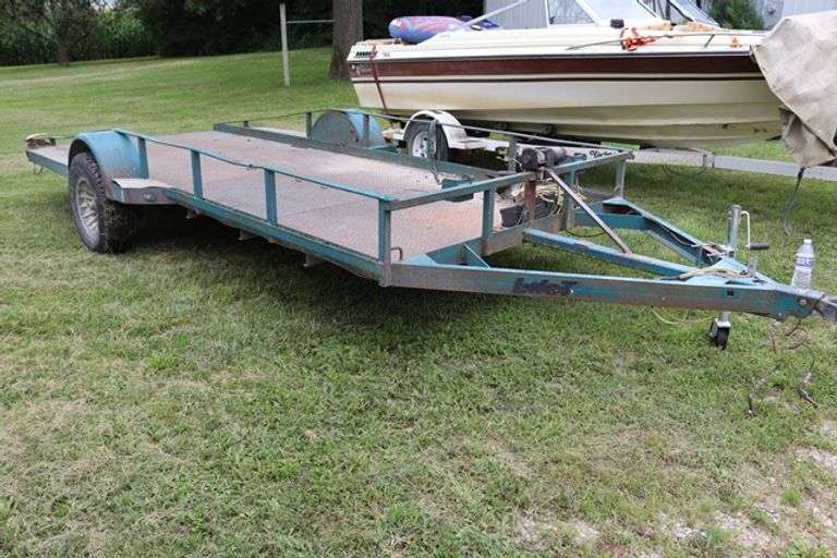 2004 Life-T 6' x 16' metal framed single axle blue utility trailer