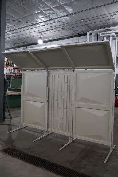 Wenger 7 panel Series 64 Travel master acoustic shells with portable transport cart - overall width is 22' - 4 panels have  frames, 3 are inserts