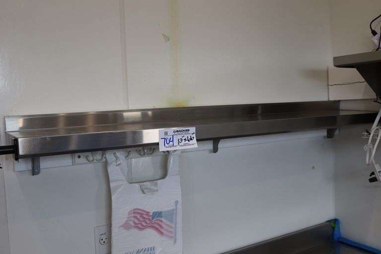 12" x 66" stainless wall mount shelf