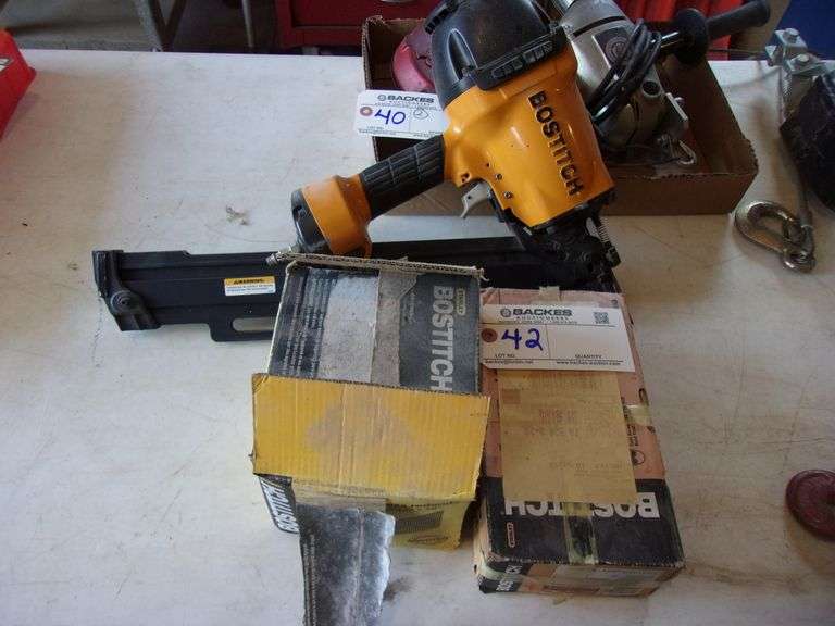 Bostitch Model F28WW framing nailer and nails