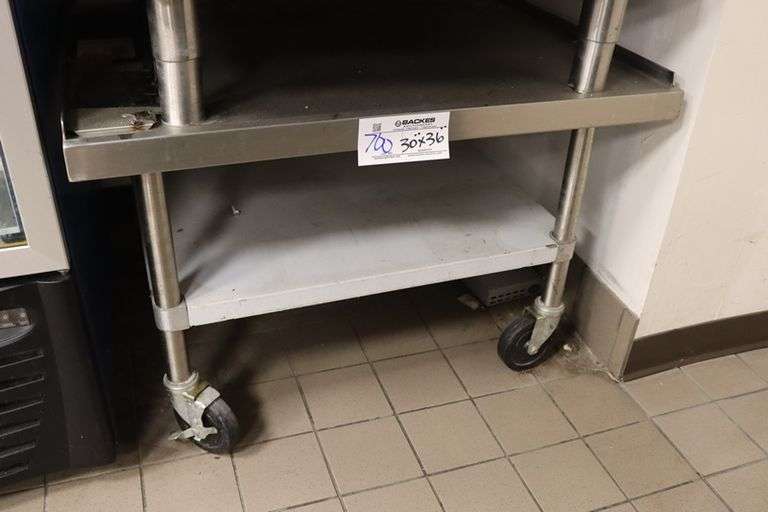 30" x 36" stainless portable equipment stand