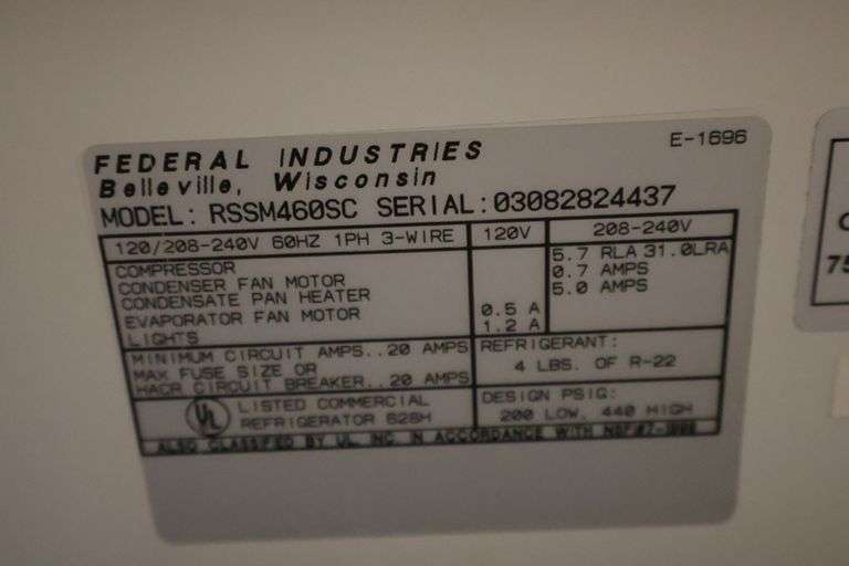 46" Federal RSSM460SC open front refrigerated self service cooler - 120/208-240 volt, 1 phase