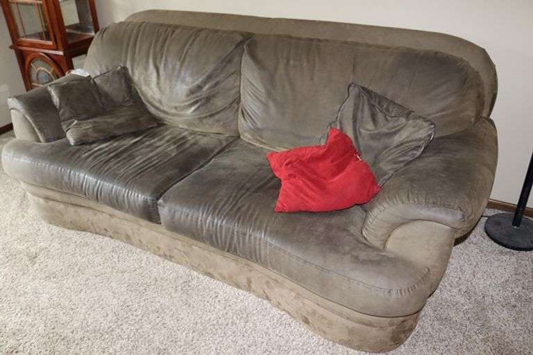 90" couch with matching chair & foot stool
