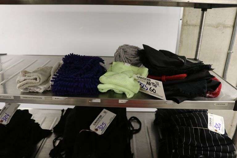 Top shelf to go - cleaning rags