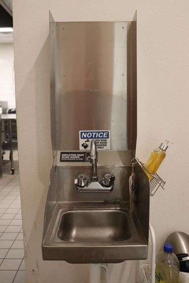12" stainless wall mount hand sinks with splash guards