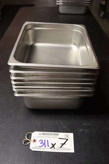 Times 7 - 1/2 x 4 stainless insets with no lids