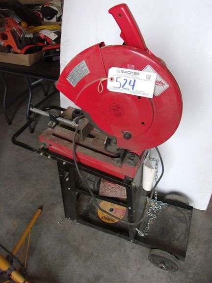 Milwaukee chop saw on work stand