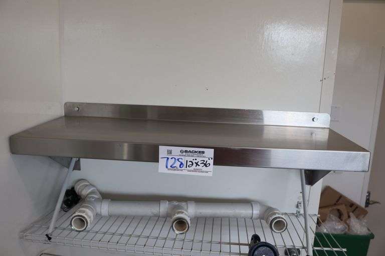 12" x 36" stainless wall mount shelf