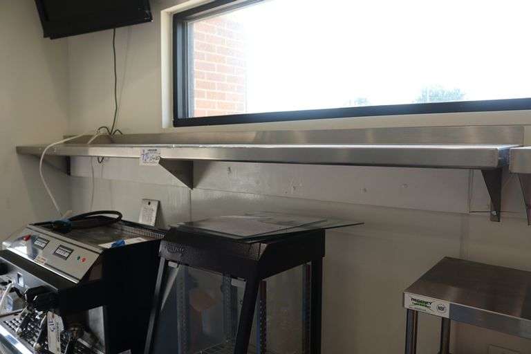 12" x 120" stainless wall shelf by Sherman