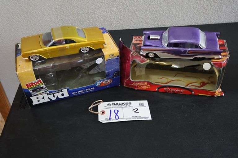 Pair to go - 1957 & 1962 Bel Air 1/24 scale die cast cars - Located upstairs