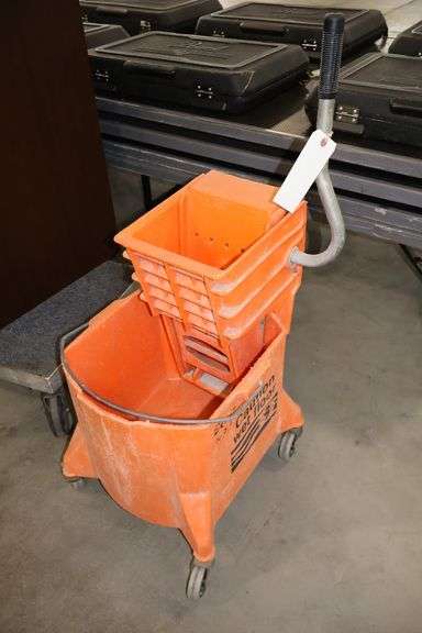 Orange mop bucket