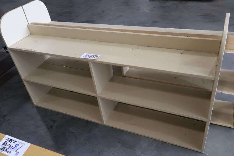 Times 2 - 64" wide x 36" tall & 72" wide x 36" tall wood book shelves