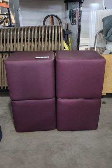 Times 4 - Hon 18" x 18" x 16" tall plum vinyl stools
