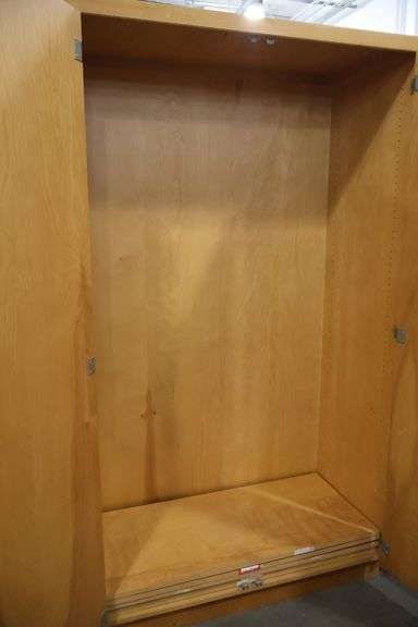 48" x wide x 84" tall x 23" deep wood 2 door cabinet