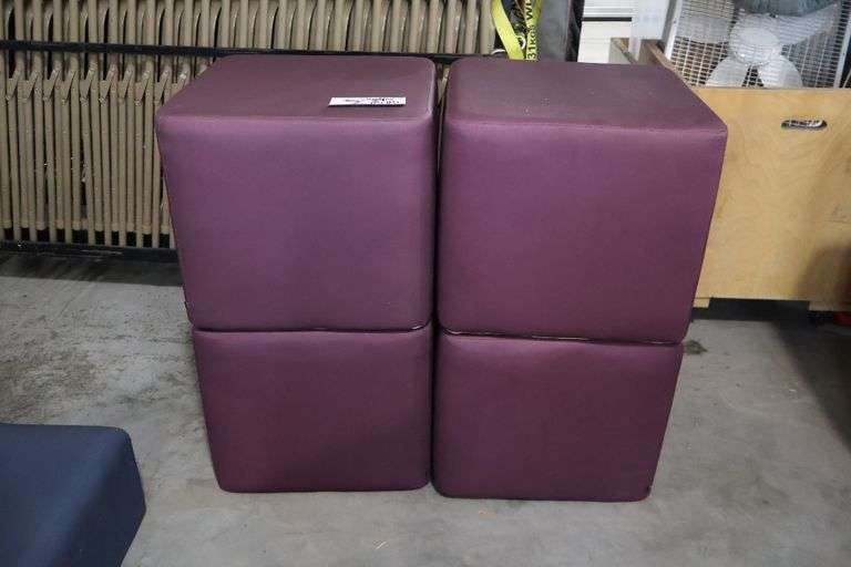 Times 4 - Hon 18" x 18" x 16" tall plum vinyl stools