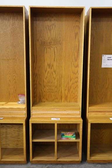 Times 2 - 32" x 96" x 17" deep wood book cases - no shelf pins