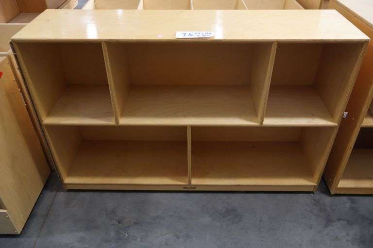 48" wide x 30" tall x 13" deep wood 5 bin portable wall cabinet