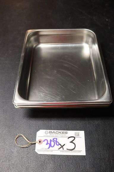 Times 3 - 1/2 x 2 stainless insets with no lids