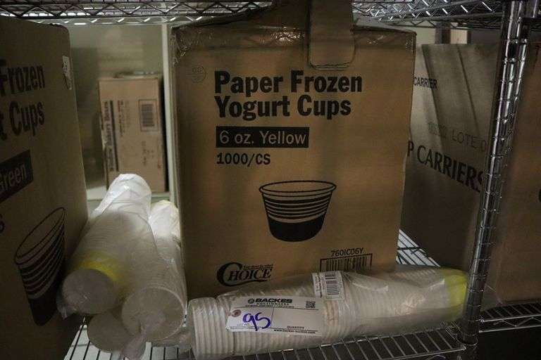 Choice 6 oz yellow paper frozen yogurt cups