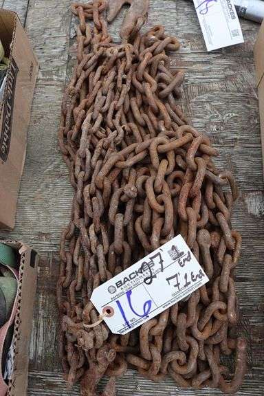 27' long 3/8" thick log chain with 1 hook