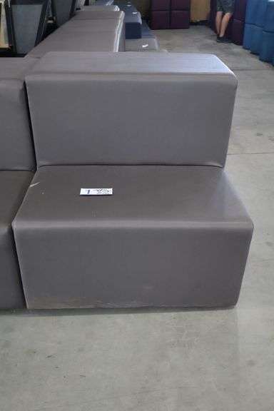 Times 2 - 36" wide x 34" tall x 40" deep charcoal vinyl modular seating