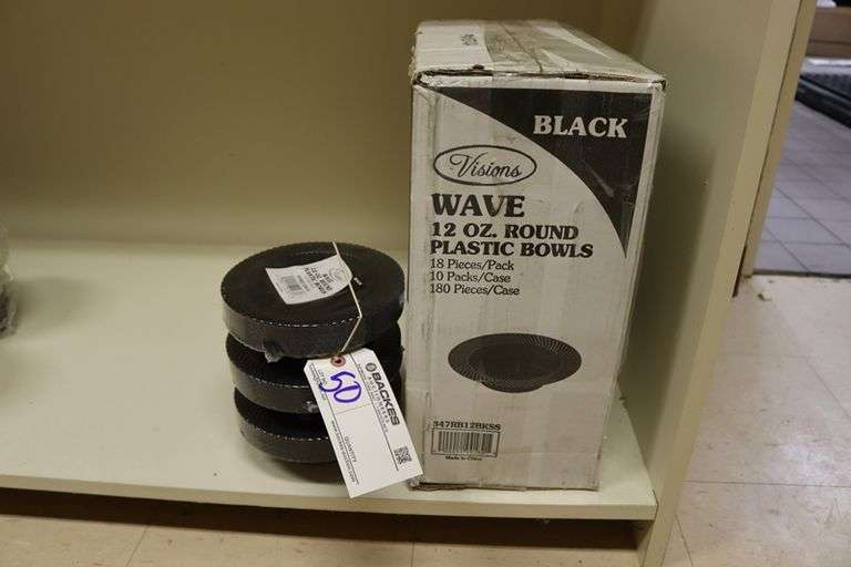 All to go - Wave 12 oz round plastic bowls