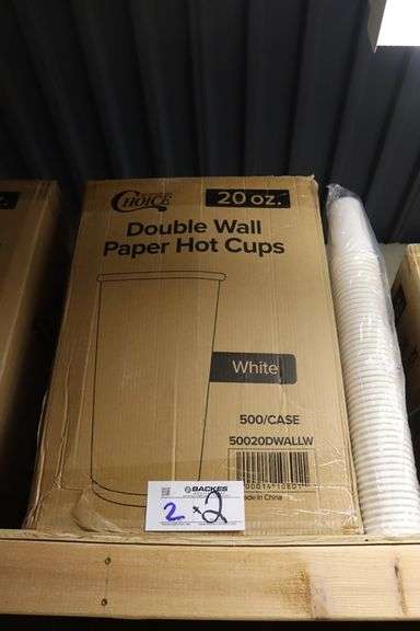 Times 2 - Cases of Choice 20 oz double walled paper hot cups - white