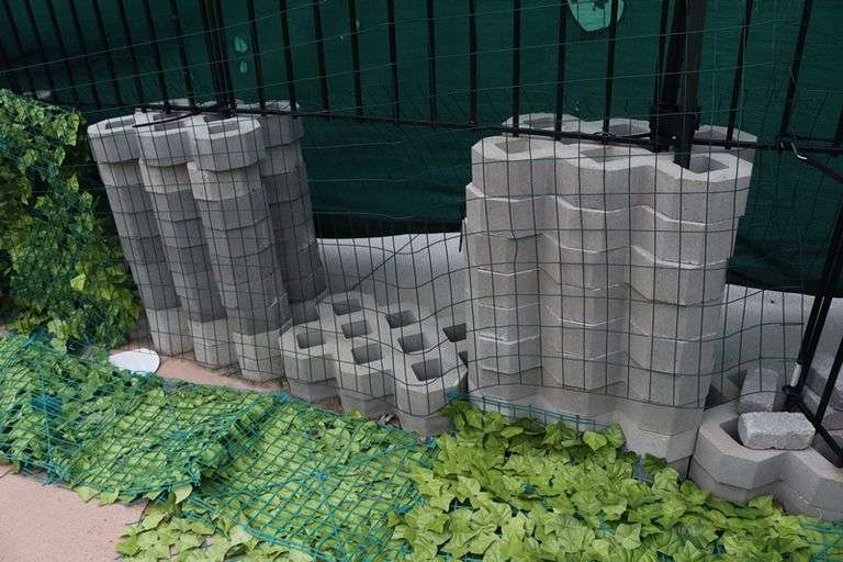 All to go concrete cross hatched decorative concrete pavers (used to hold fence) - good amount