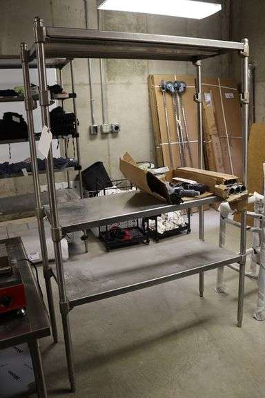 18" x 45" portable heavy duty stainless shelf - needs adjusted