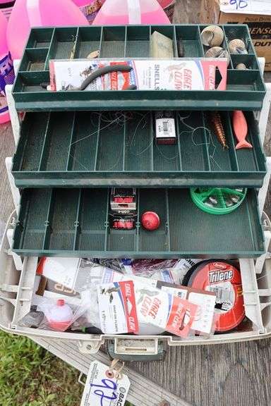 Plano tackle box with fishing inventory