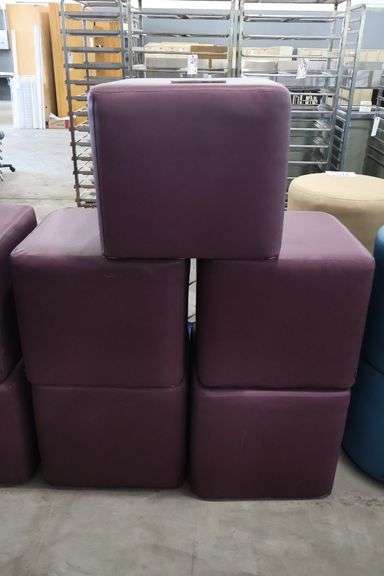 Times 5 - Hon 18" x 18" x 16" tall plum vinyl stools