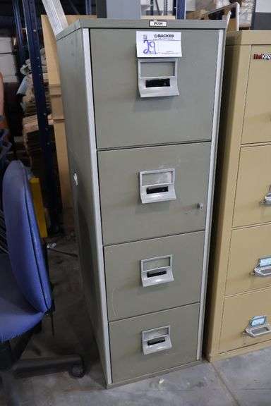 Victor 4 drawer fire proof letter file cabinet - no key