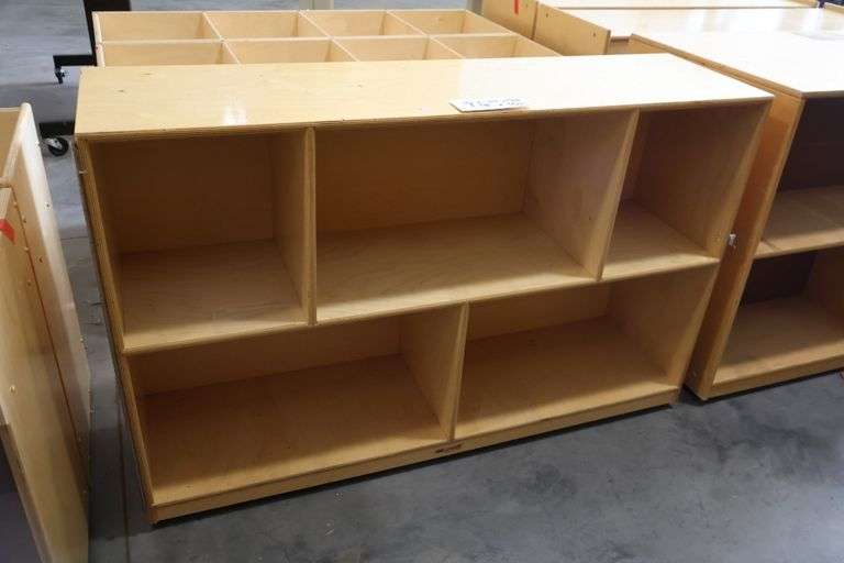 48" wide x 30" tall x 13" deep wood 5 bin portable wall cabinet