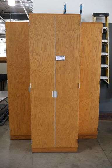 Times 3 - 29" x 84" x 14" Deep wood 2 door cabinets