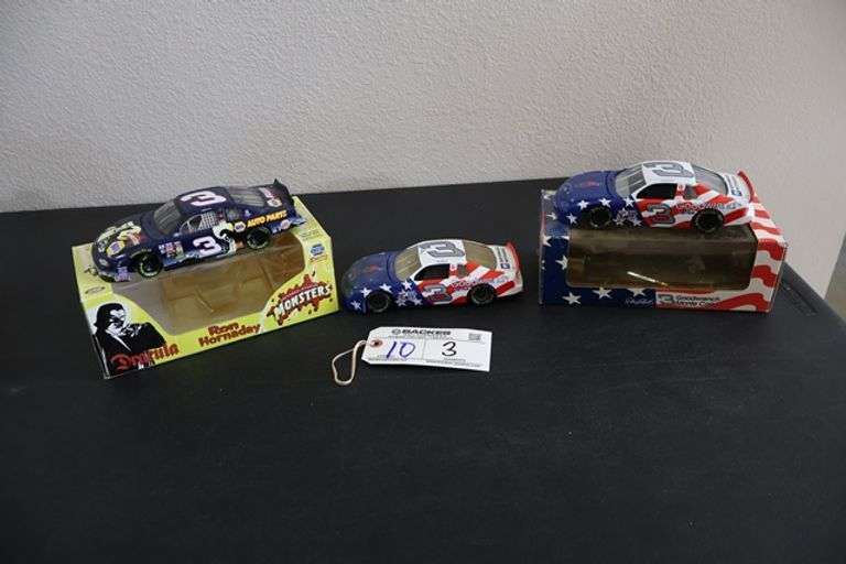 All to go - 3 Nascar 1/24 scale die cast racecars - Located upstairs