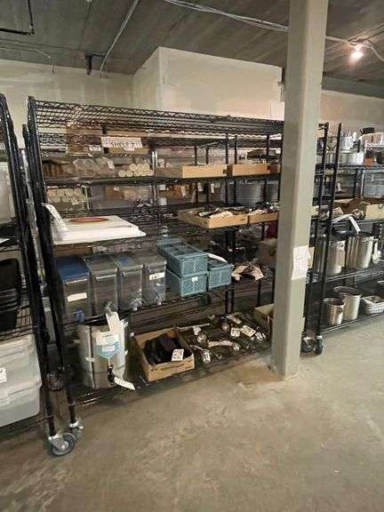 Times 2 - 24" x 60" and 24" x 72" black coated portable racks