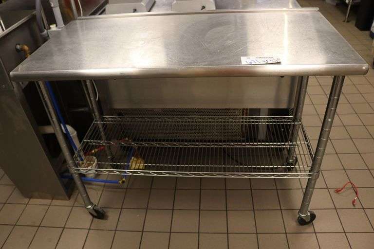 24" x 50" stainless Metro style table