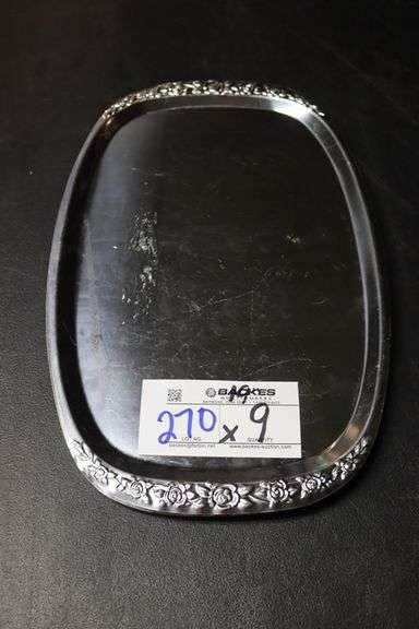 Times 9 - Stainless 19" ornate service platters