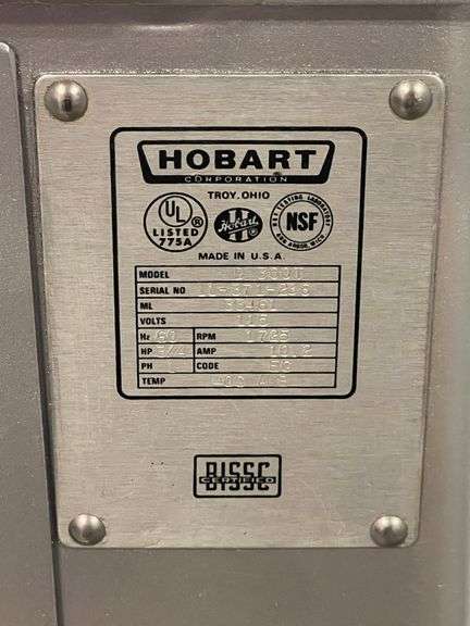 Hobart D-300T planetary 30 quart mixer with stainless bowl & dough arm - 115 volt