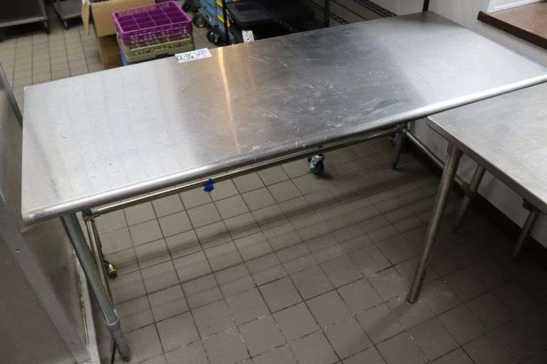 30" x 72" stainless open base work table